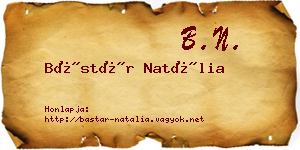 Bástár Natália névjegykártya